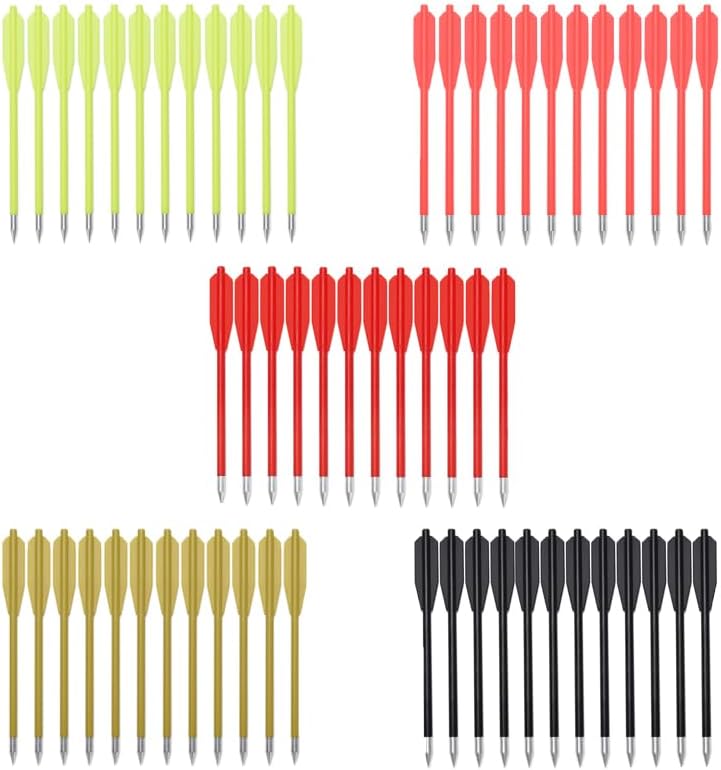 TY Archery 60PCS 6.3 Inch 50-80LB Mini Archery Crossbow Bolts Set with Sharp Metal Tip, Reusable Durable Arrow Dart for Shooting Target Practice, Outdoor Fishing, Small Hunting Game - Image 1